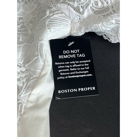 NEW Boston Proper White Lace Peplum Blouse Top Skirted Lined Crochet Size XL - Picture 2 of 10